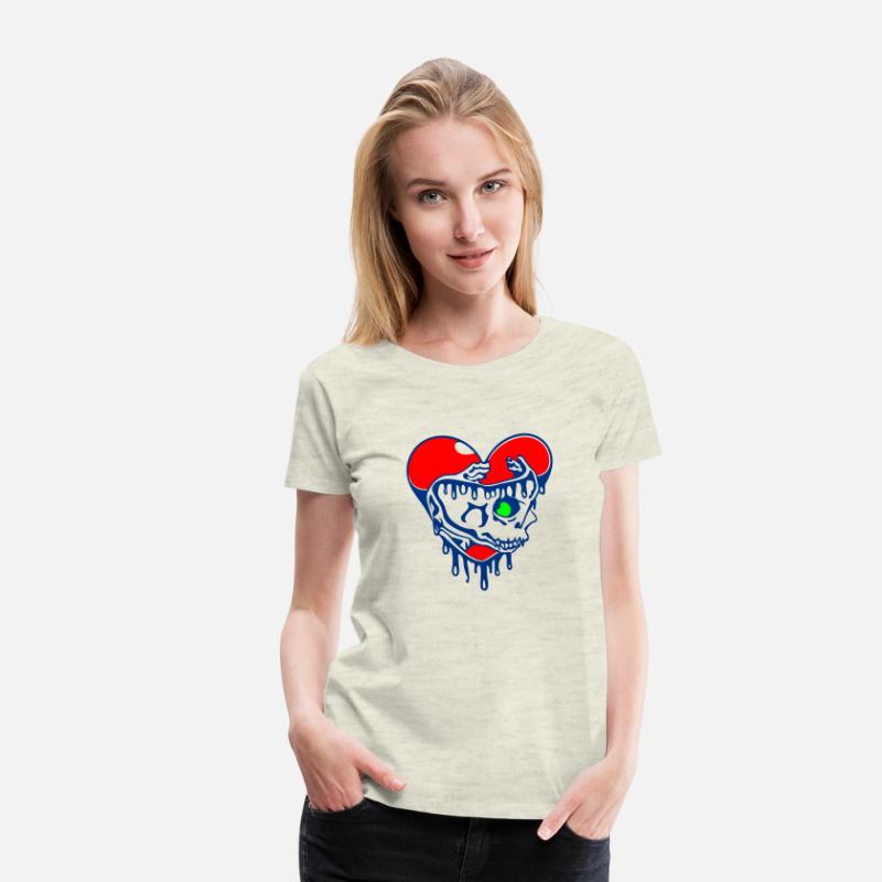 Dead Heart Skull Vector Three Colors