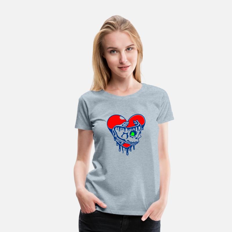Dead Heart Skull Vector Three Colors