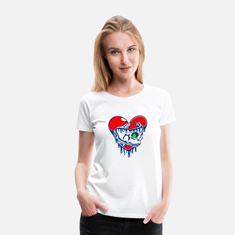 Dead Heart Skull Vector Three Colors