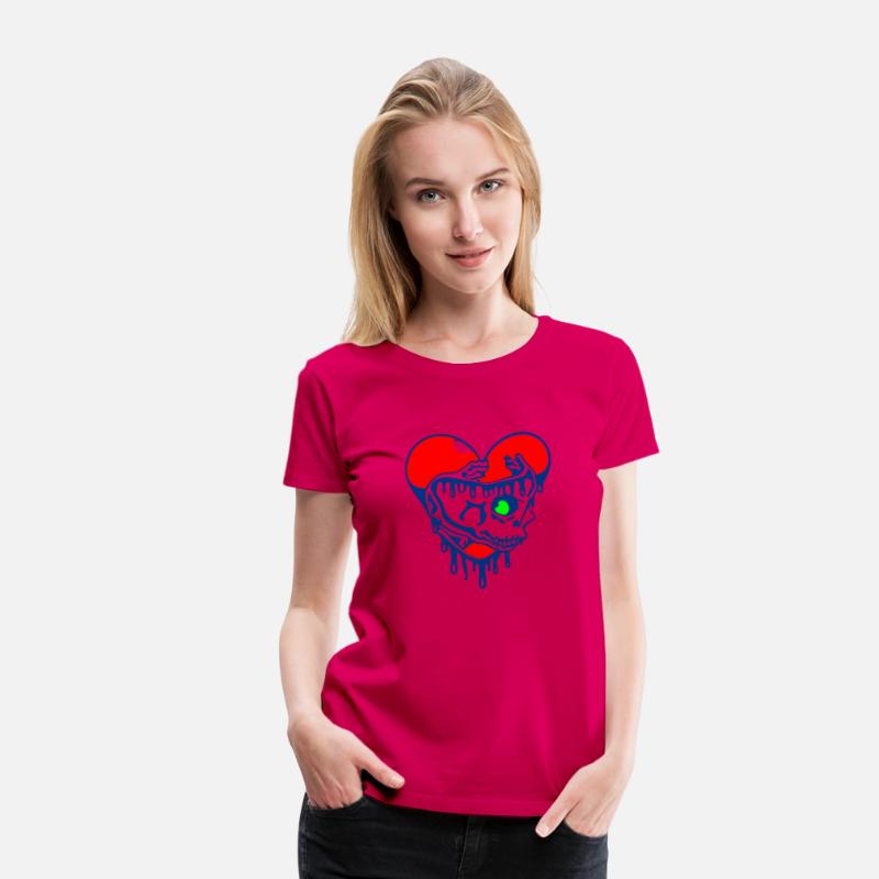Dead Heart Skull Vector Three Colors