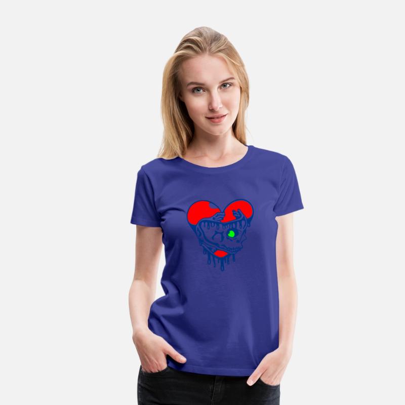 Dead Heart Skull Vector Three Colors