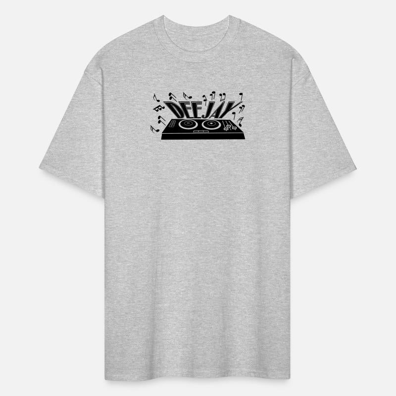 Deejay logo with turntable and tones and text