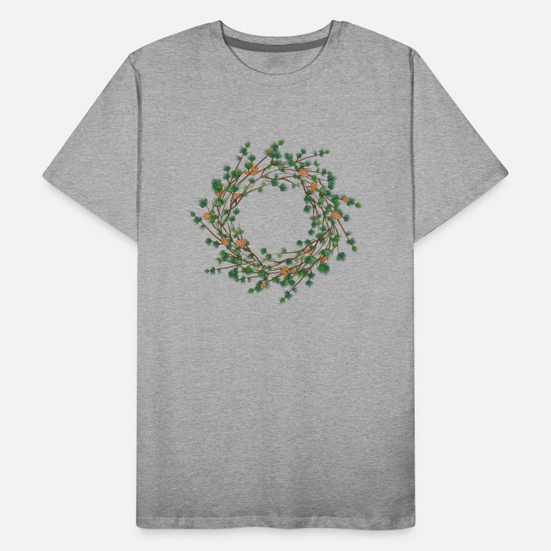 delicately designed larch wreath as a frame