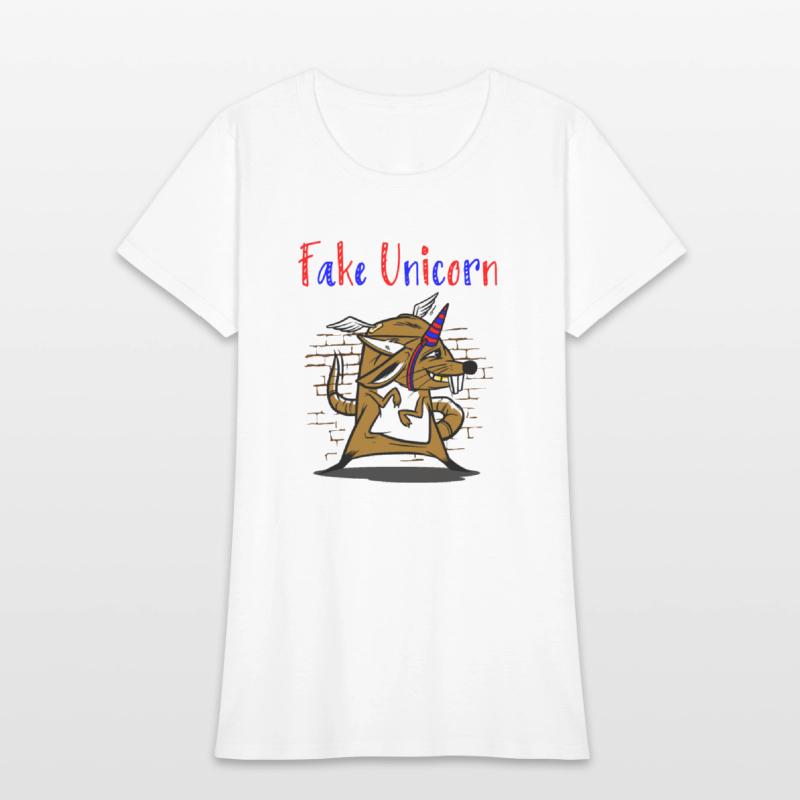 Design featuring a mouse with fake unicorn