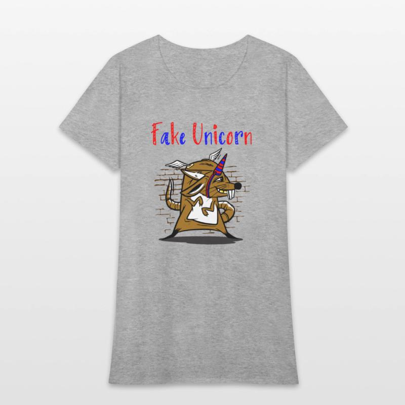 Design featuring a mouse with fake unicorn