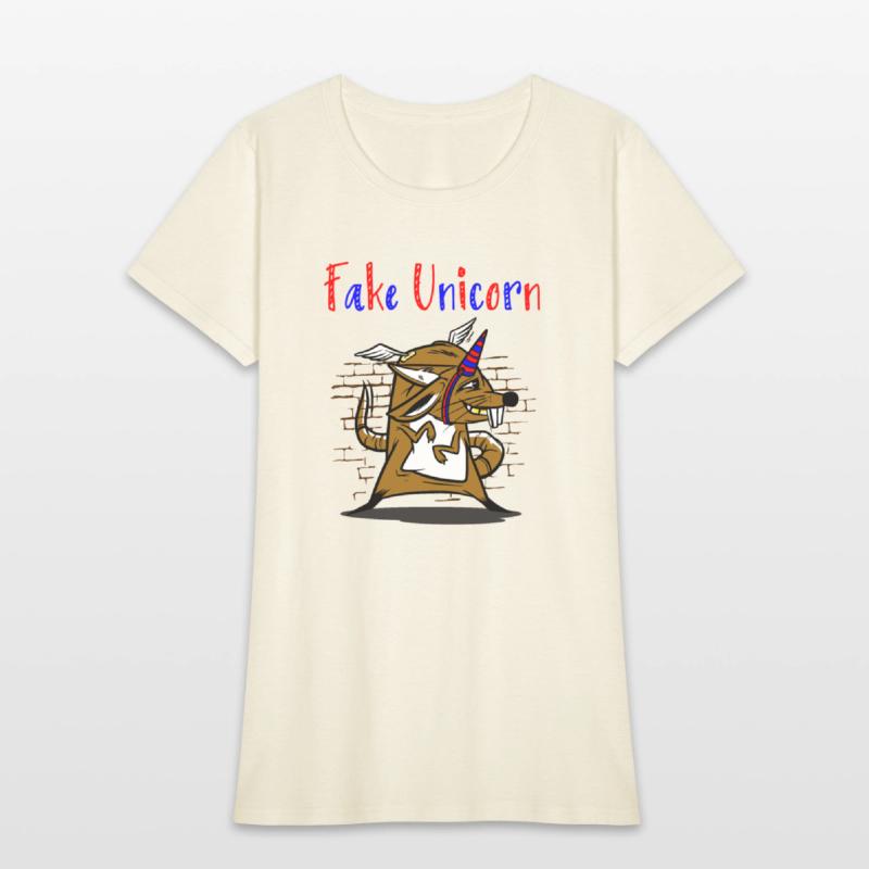 Design featuring a mouse with fake unicorn