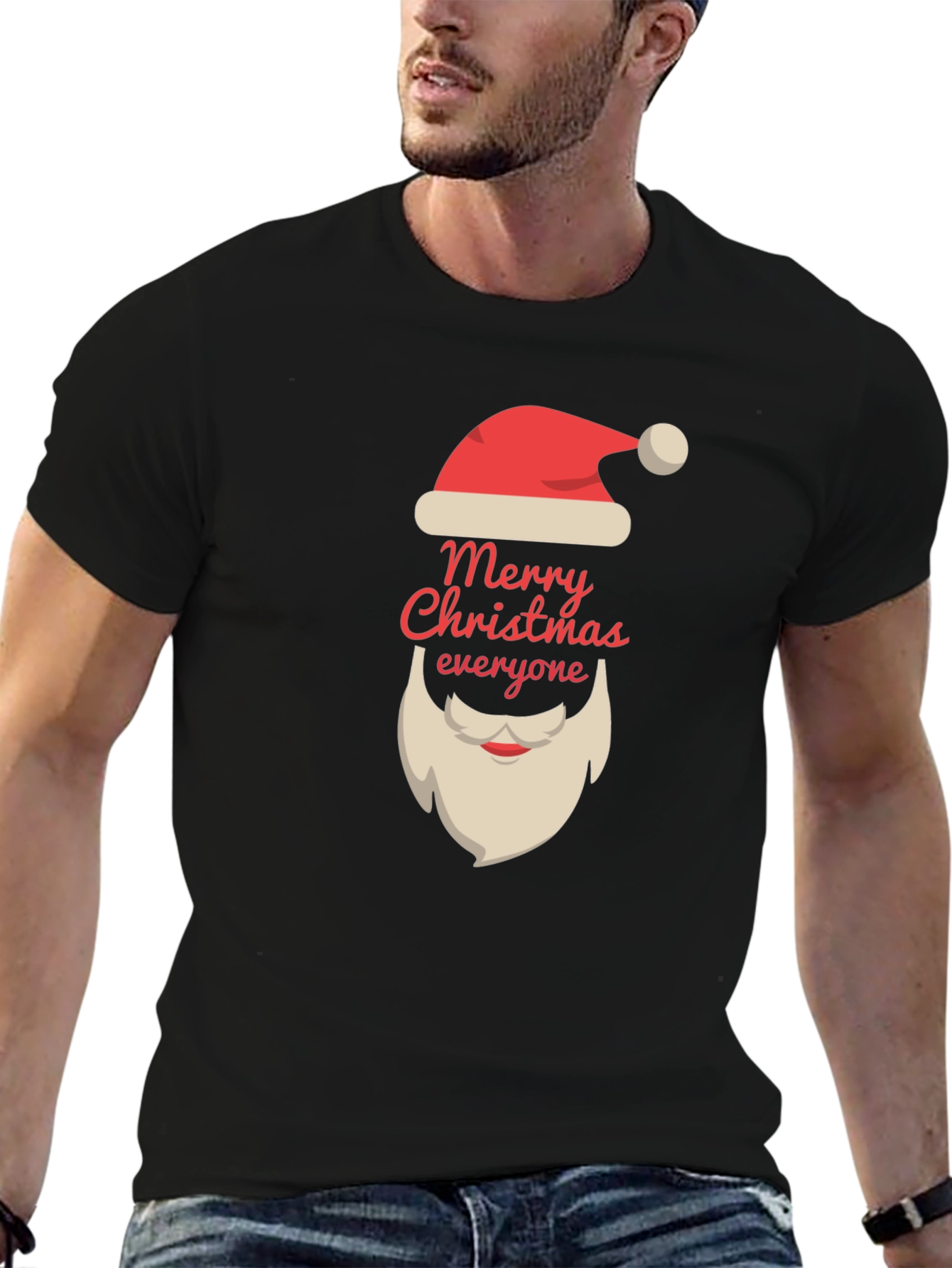 Merry Christmas T-Shirt Santa Claus Beard