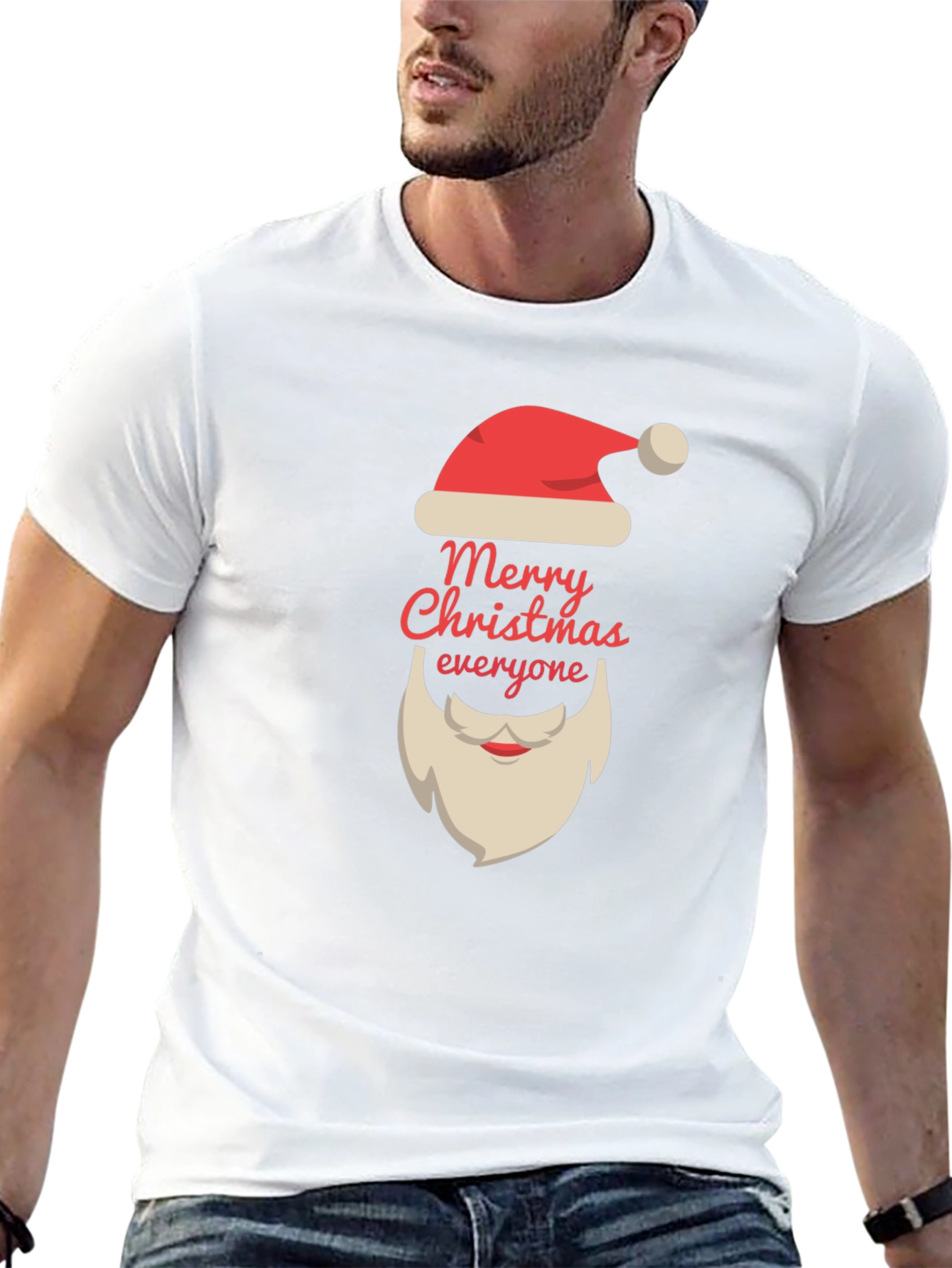 Merry Christmas T-Shirt Santa Claus Beard