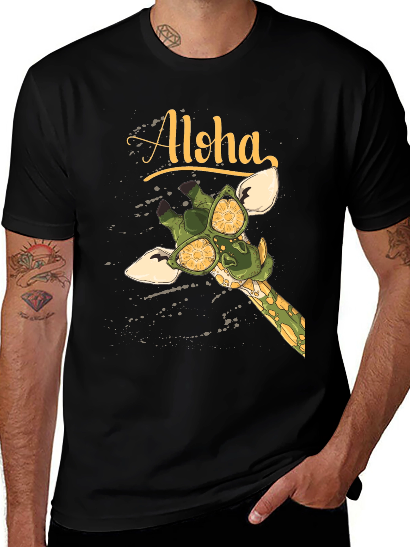 Aloha Giraffe Graphic T-Shirt - Summer Vibes