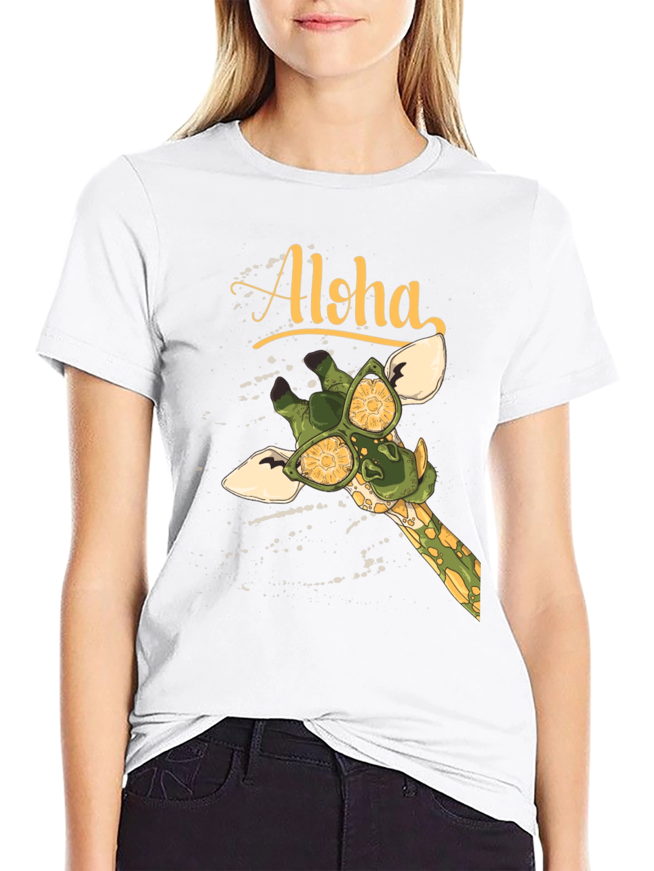 Aloha Giraffe Graphic T-Shirt - Summer Vibes