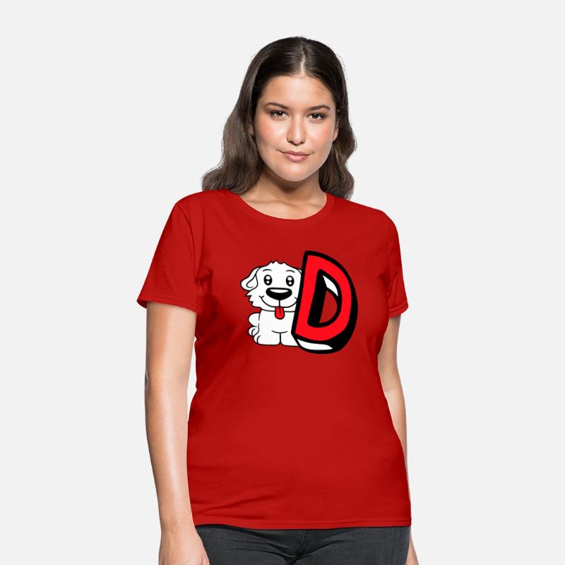 Dog D Letter Sitting Small Cute Happy Funny Puppy