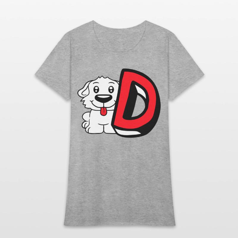 Dog D Letter Sitting Small Cute Happy Funny Puppy
