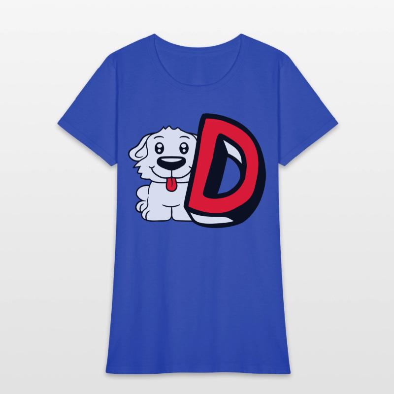Dog D Letter Sitting Small Cute Happy Funny Puppy