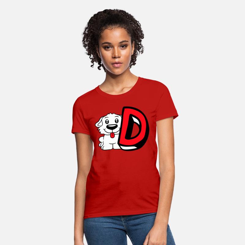 Dog D Letter Sitting Small Cute Happy Funny Puppy