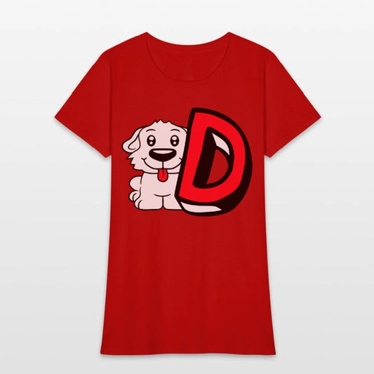 Dog D Letter Sitting Small Cute Happy Funny Puppy