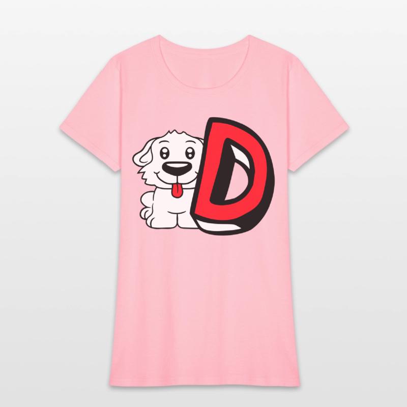 Dog D Letter Sitting Small Cute Happy Funny Puppy