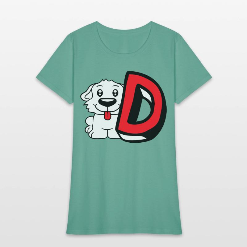 Dog D Letter Sitting Small Cute Happy Funny Puppy