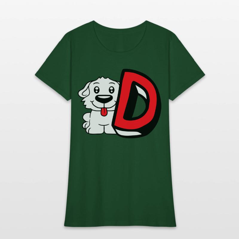 Dog D Letter Sitting Small Cute Happy Funny Puppy