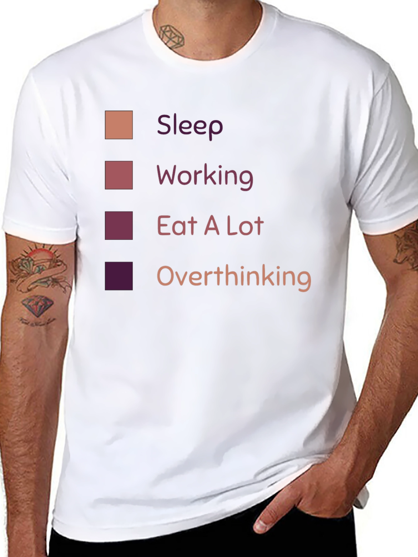 Sleep Working Eat A Lot Overthinking T-Shirt