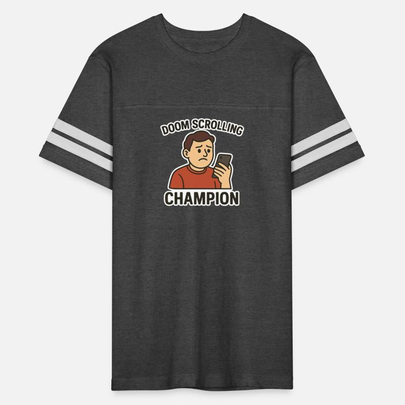 Doom Scrolling Champion Cartoon Design