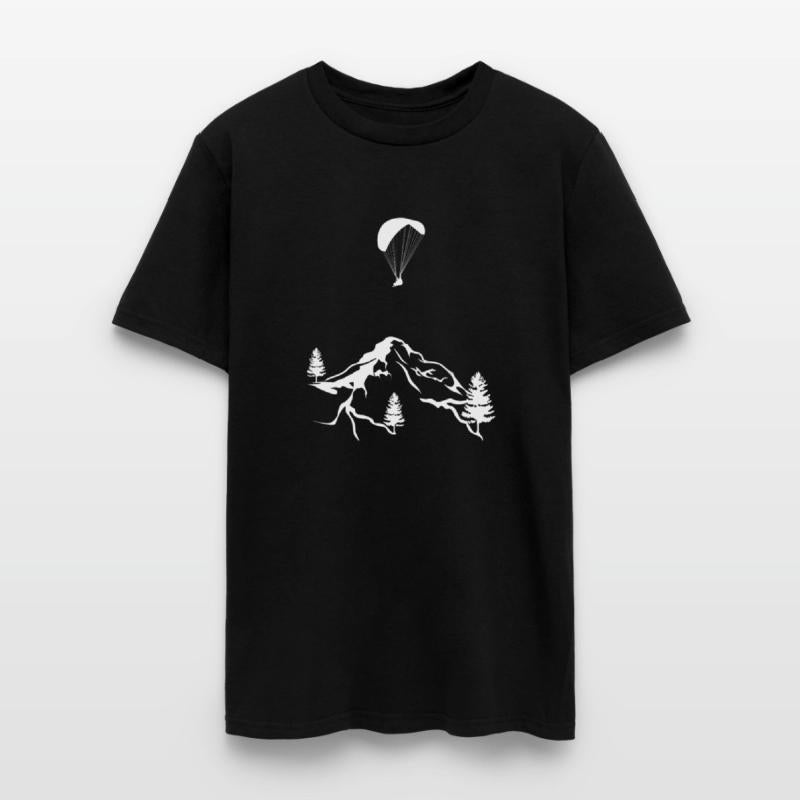 Drawn paragliding mountains paraglider