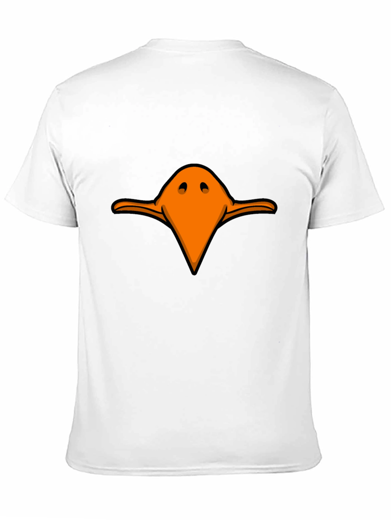 Funny Orange Duck Beak Graphic Black T-Shirt