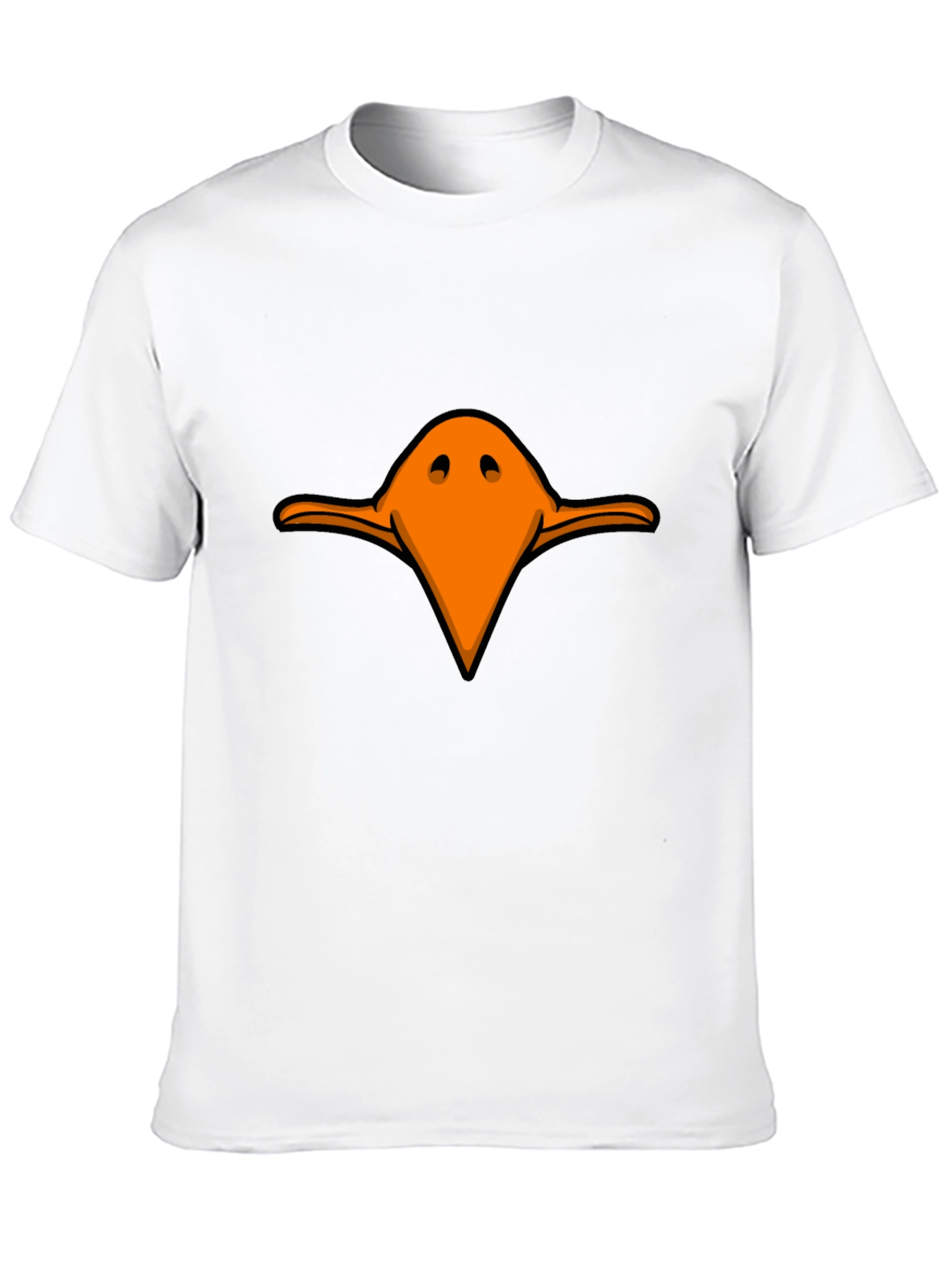 Funny Orange Duck Beak Graphic Black T-Shirt
