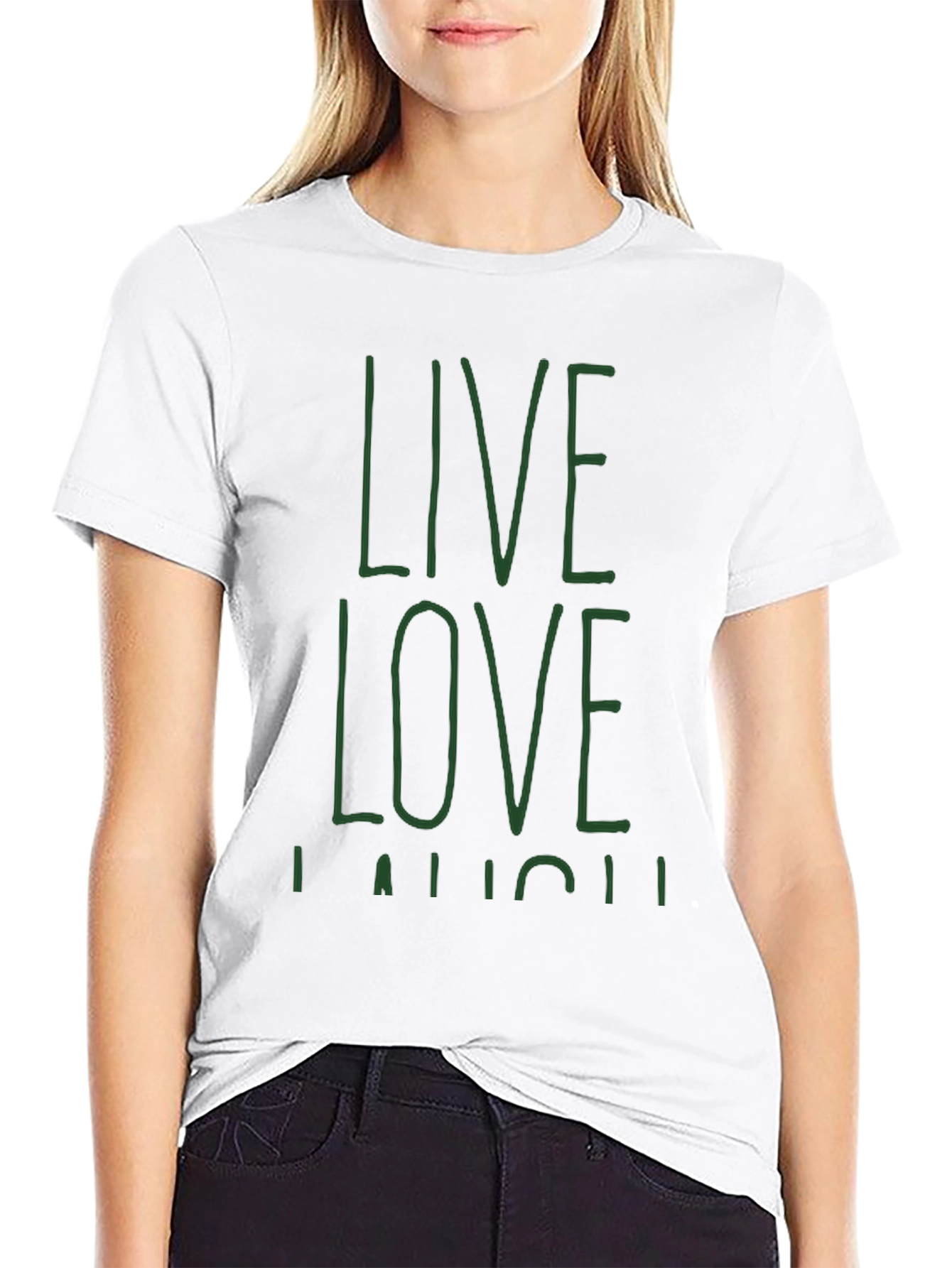 Live Love Laugh Graphic Tee - Black