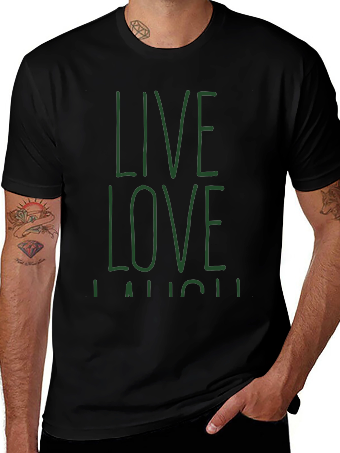 Live Love Laugh Graphic Tee - Black