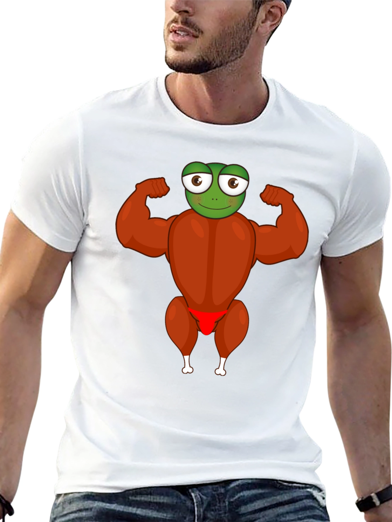Funny Frog Turkey Bodybuilder T-Shirt