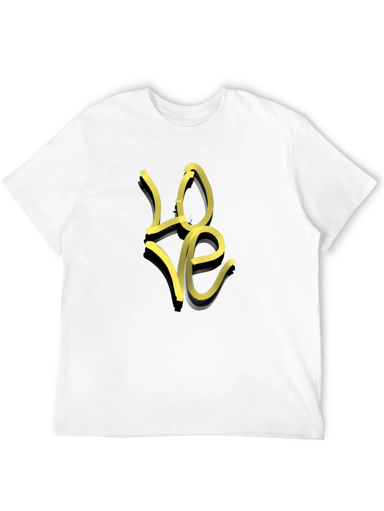 Black T-Shirt with Yellow LOVE Graphic