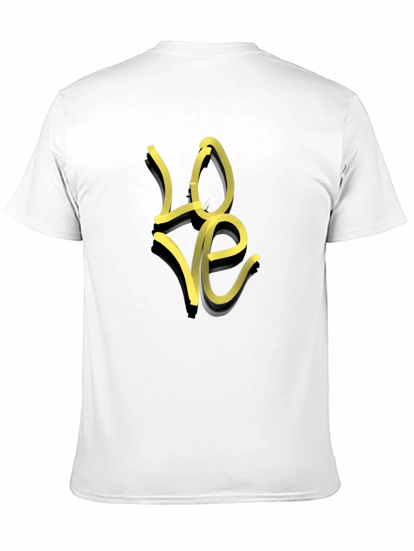 Black T-Shirt with Yellow LOVE Graphic