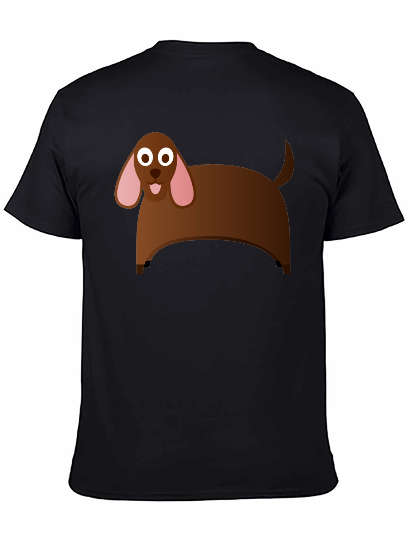 Cartoon Dog Graphic T-Shirt - Black Cotton Tee