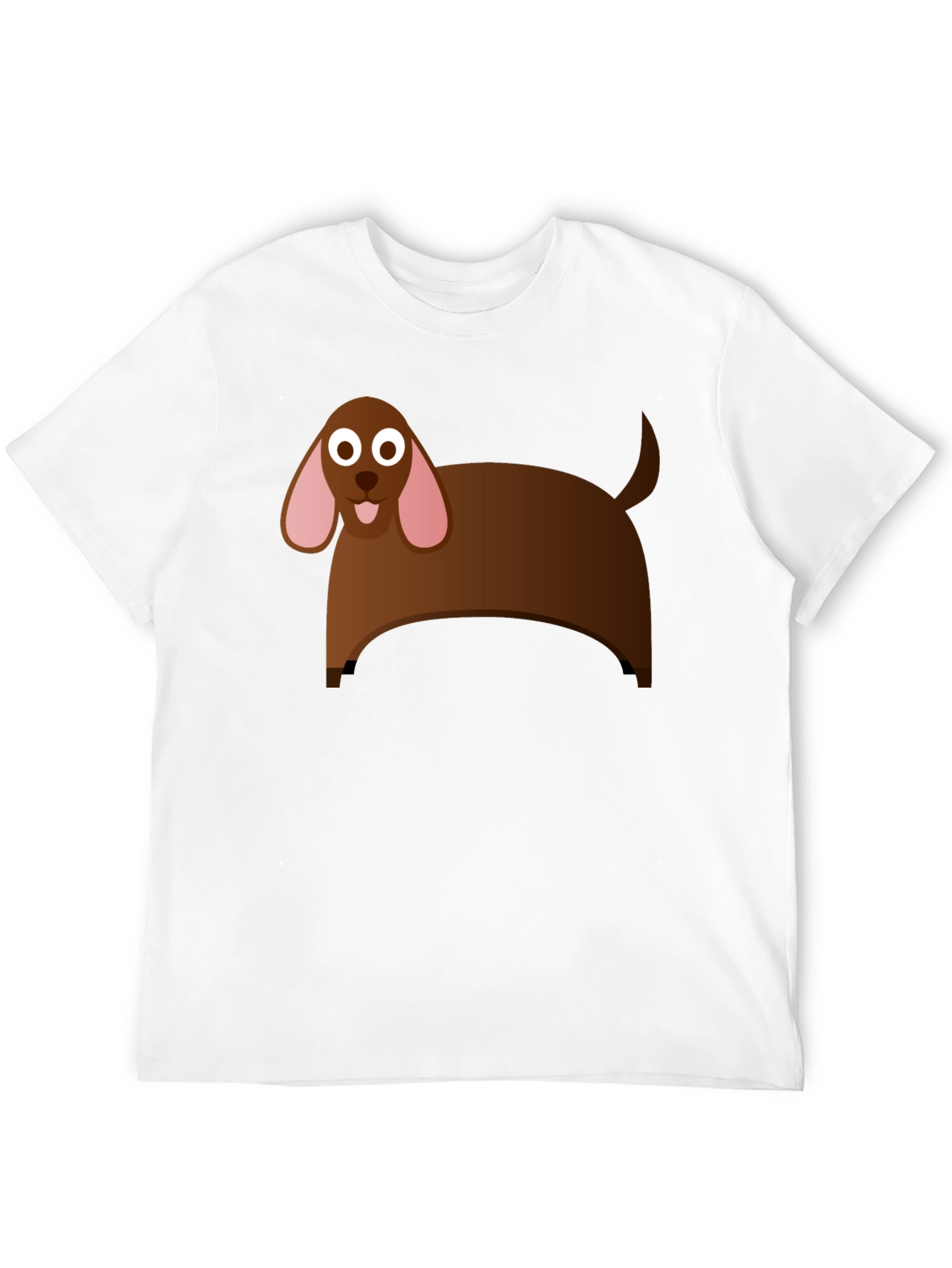 Cartoon Dog Graphic T-Shirt - Black Cotton Tee
