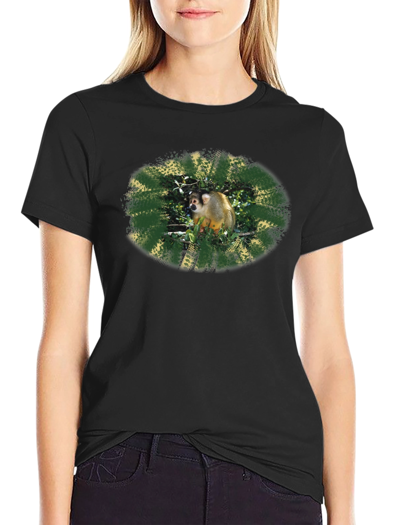 Monkey Graphic Black T-Shirt