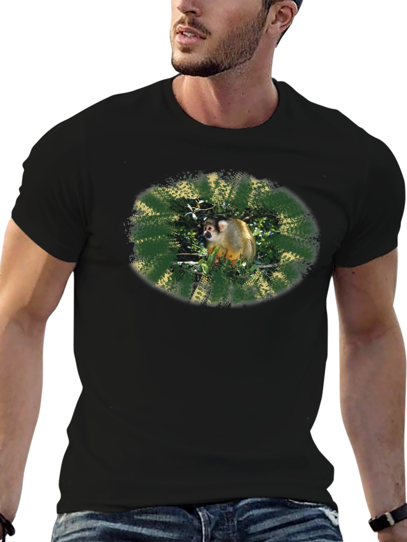 Monkey Graphic Black T-Shirt