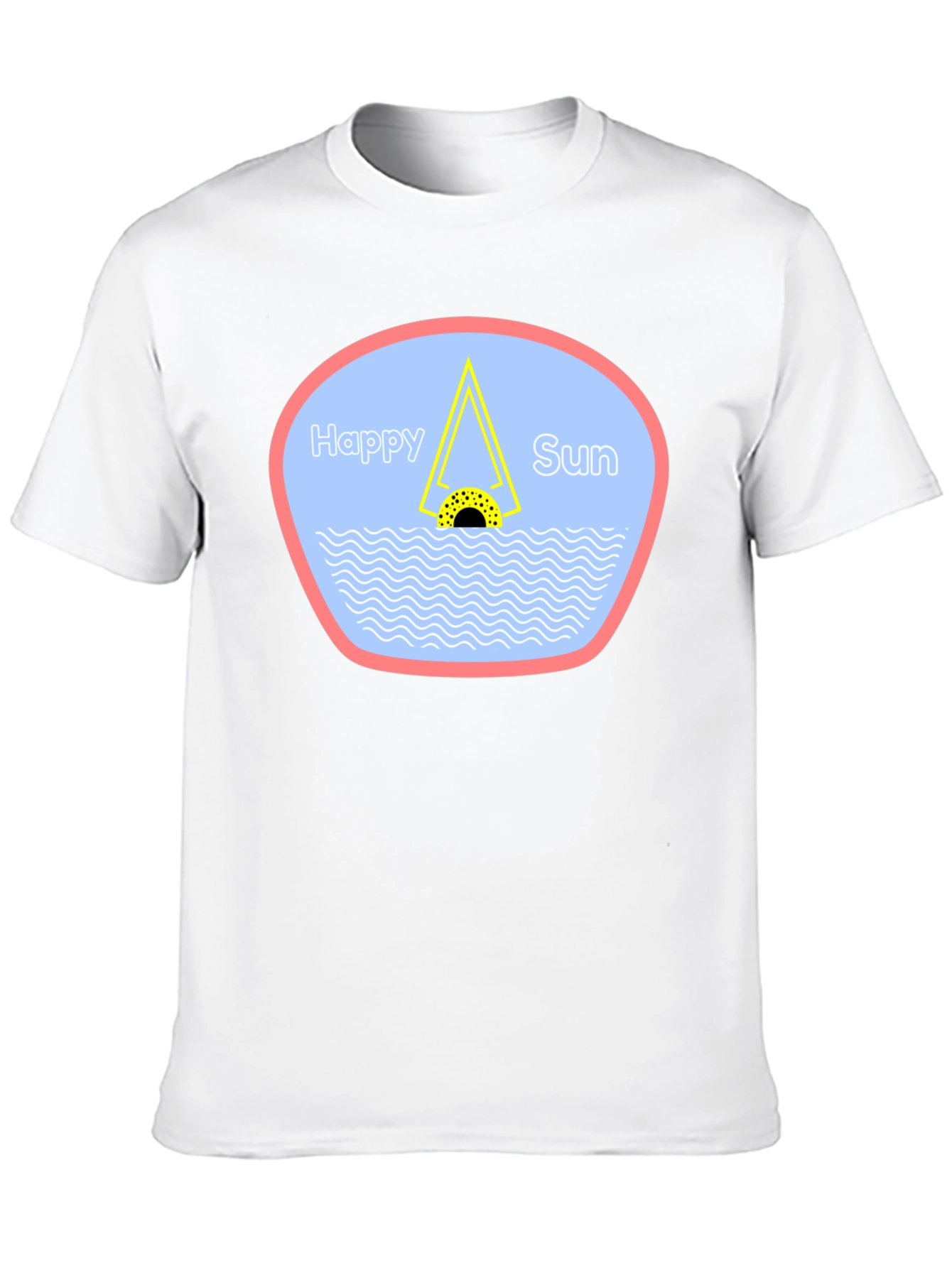 Happy Sun Graphic Tee - Black Cotton T-Shirt