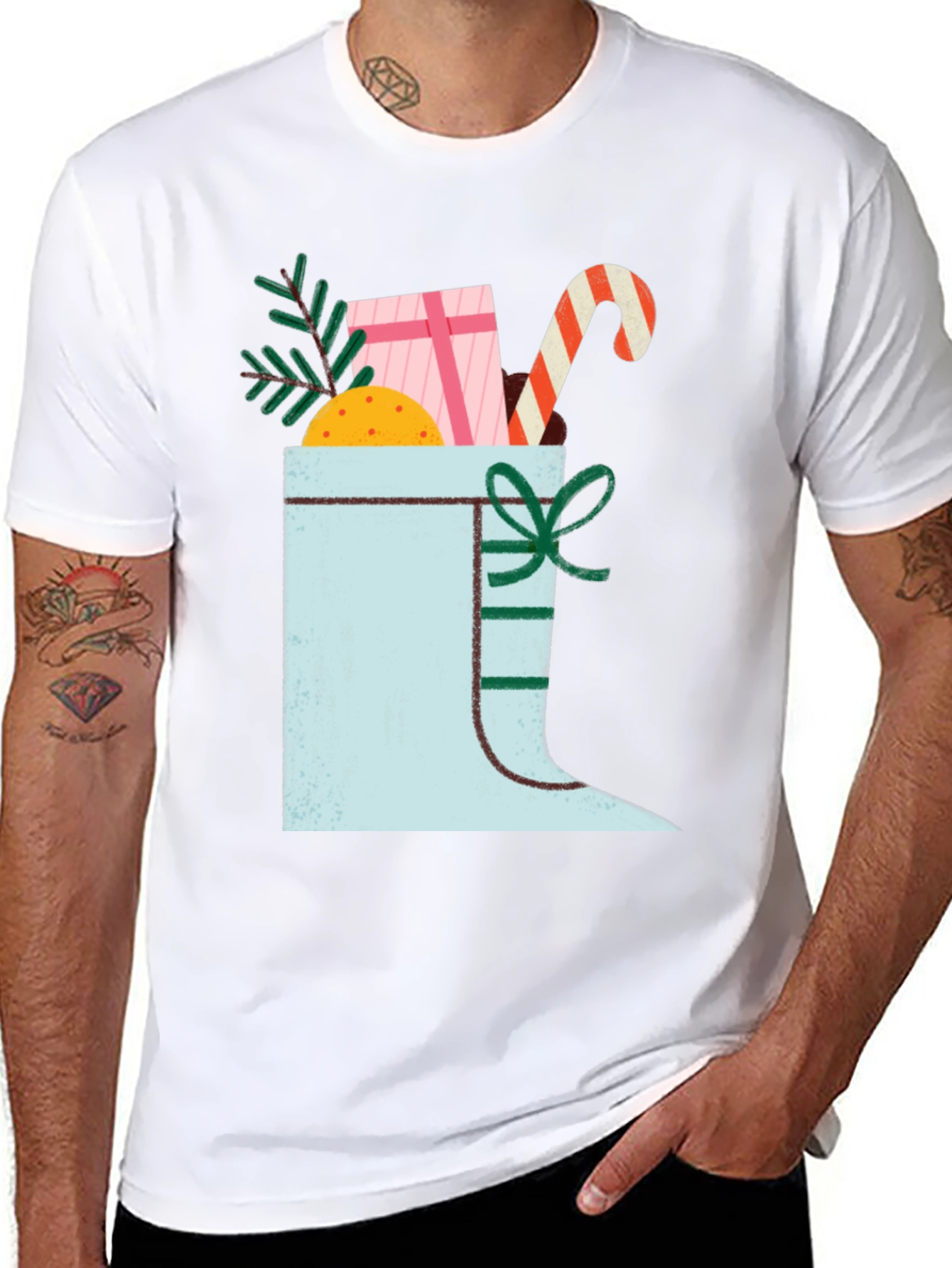 Festive Christmas Boot Graphic Tee