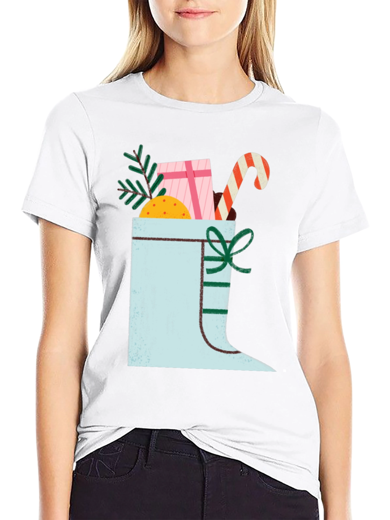 Festive Christmas Boot Graphic Tee