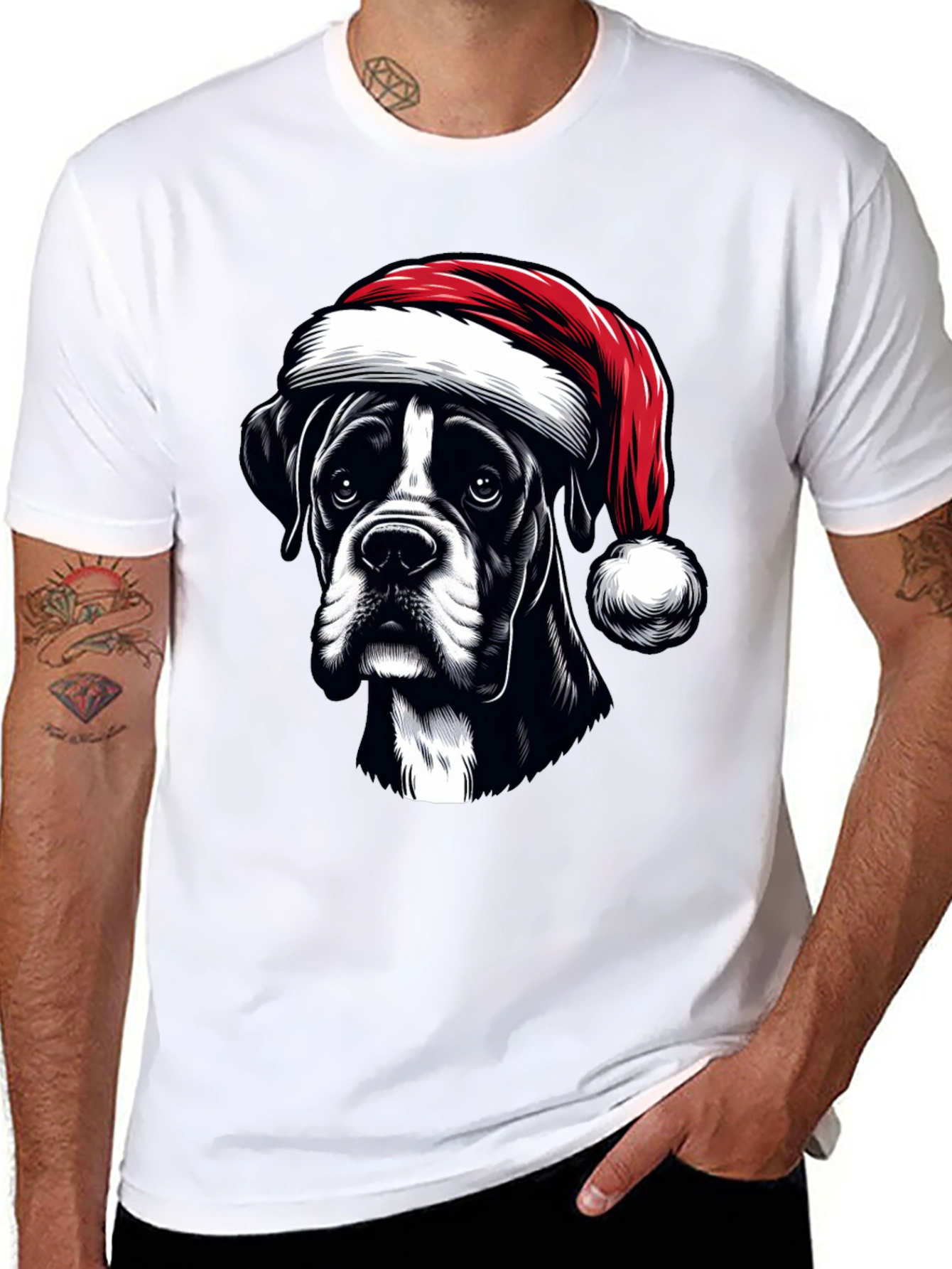 Christmas Dog Graphic Tee - Holiday Cheer