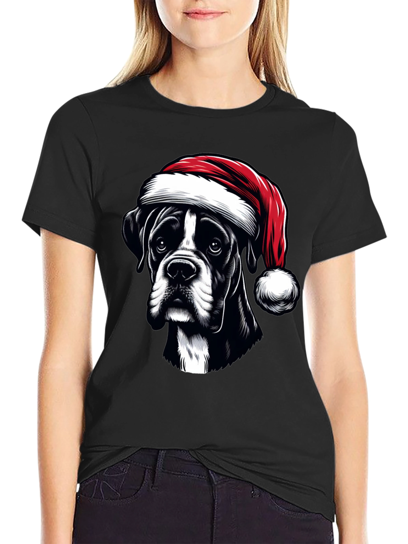 Christmas Dog Graphic Tee - Holiday Cheer