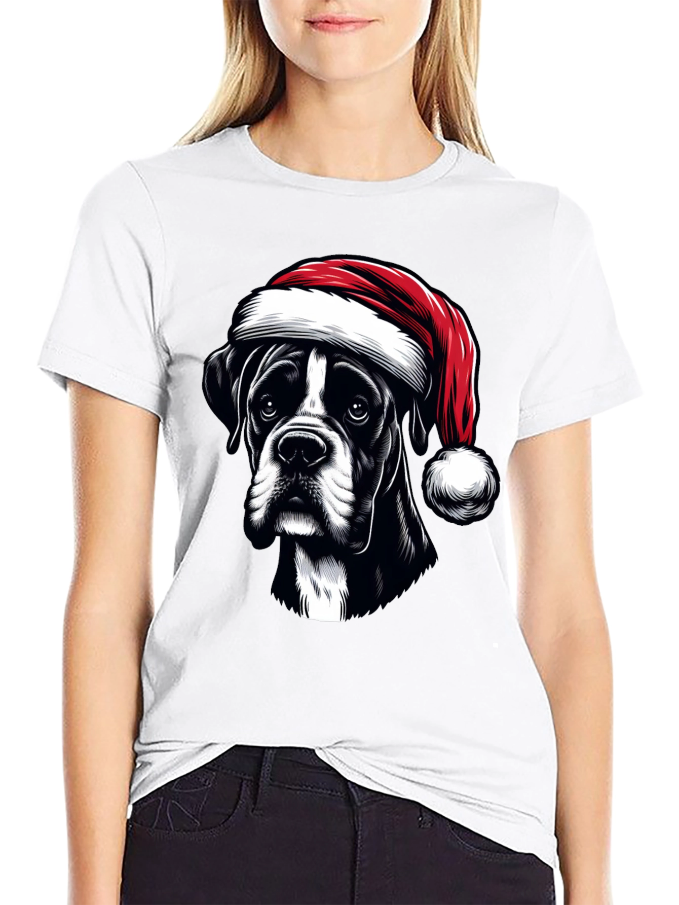 Christmas Dog Graphic Tee - Holiday Cheer
