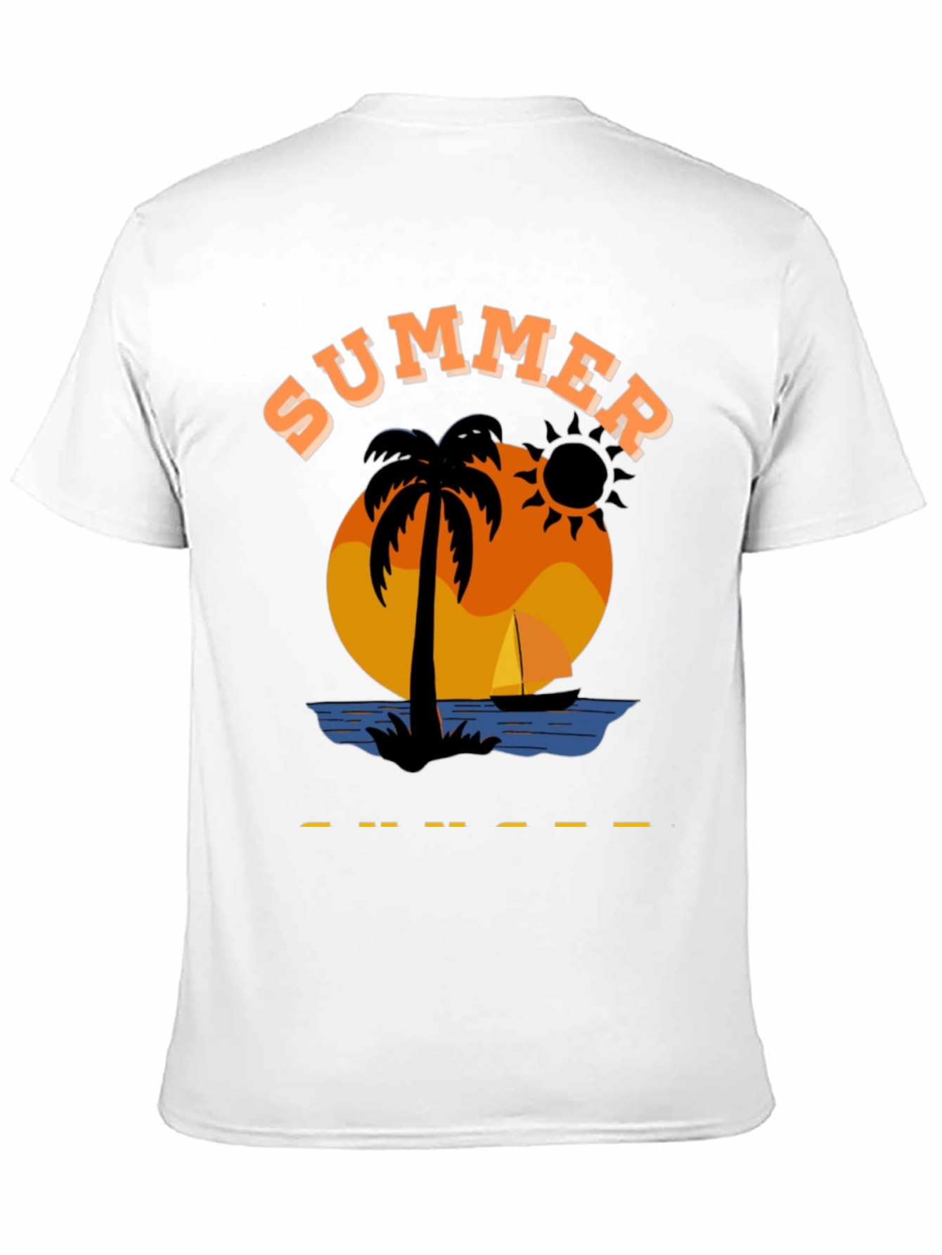 Summer Graphic T-Shirt Black Cotton Blend