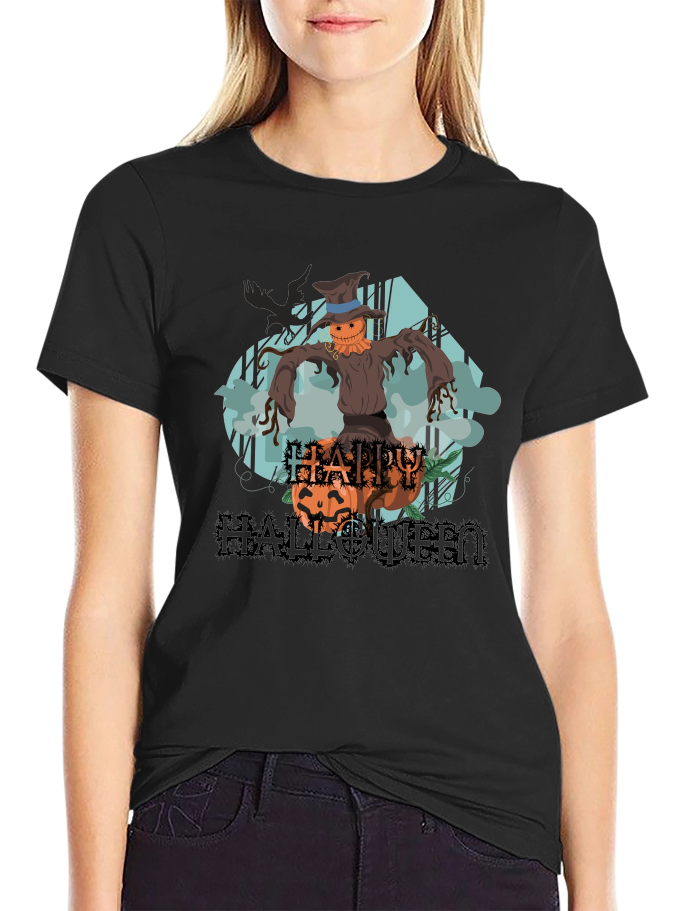Happy Halloween Scarecrow Graphic Tee