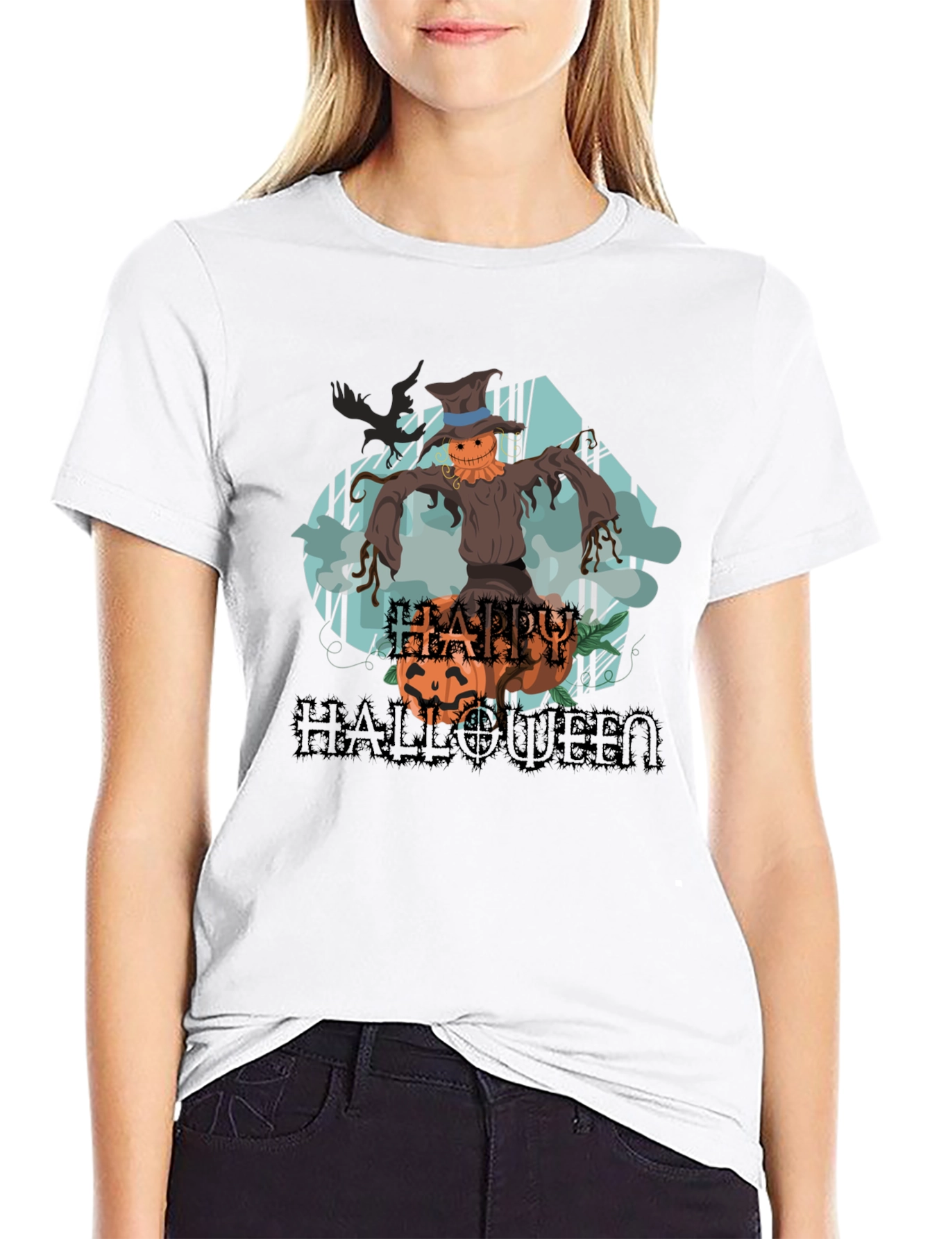 Happy Halloween Scarecrow Graphic Tee