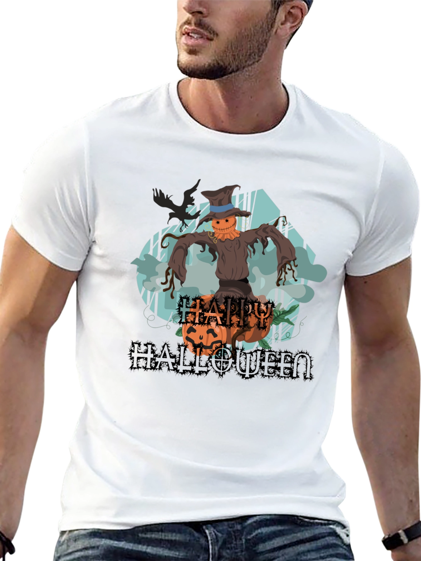 Happy Halloween Scarecrow Graphic Tee