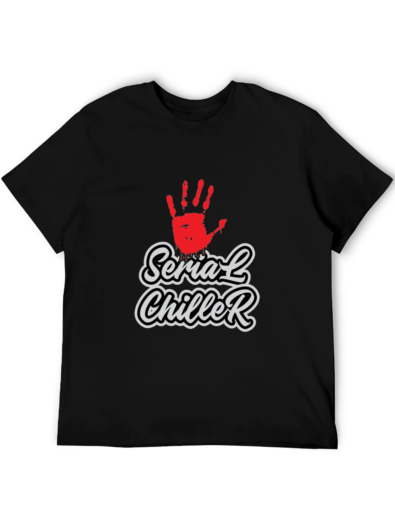 Serial Chiller Graphic Print Black T-Shirt