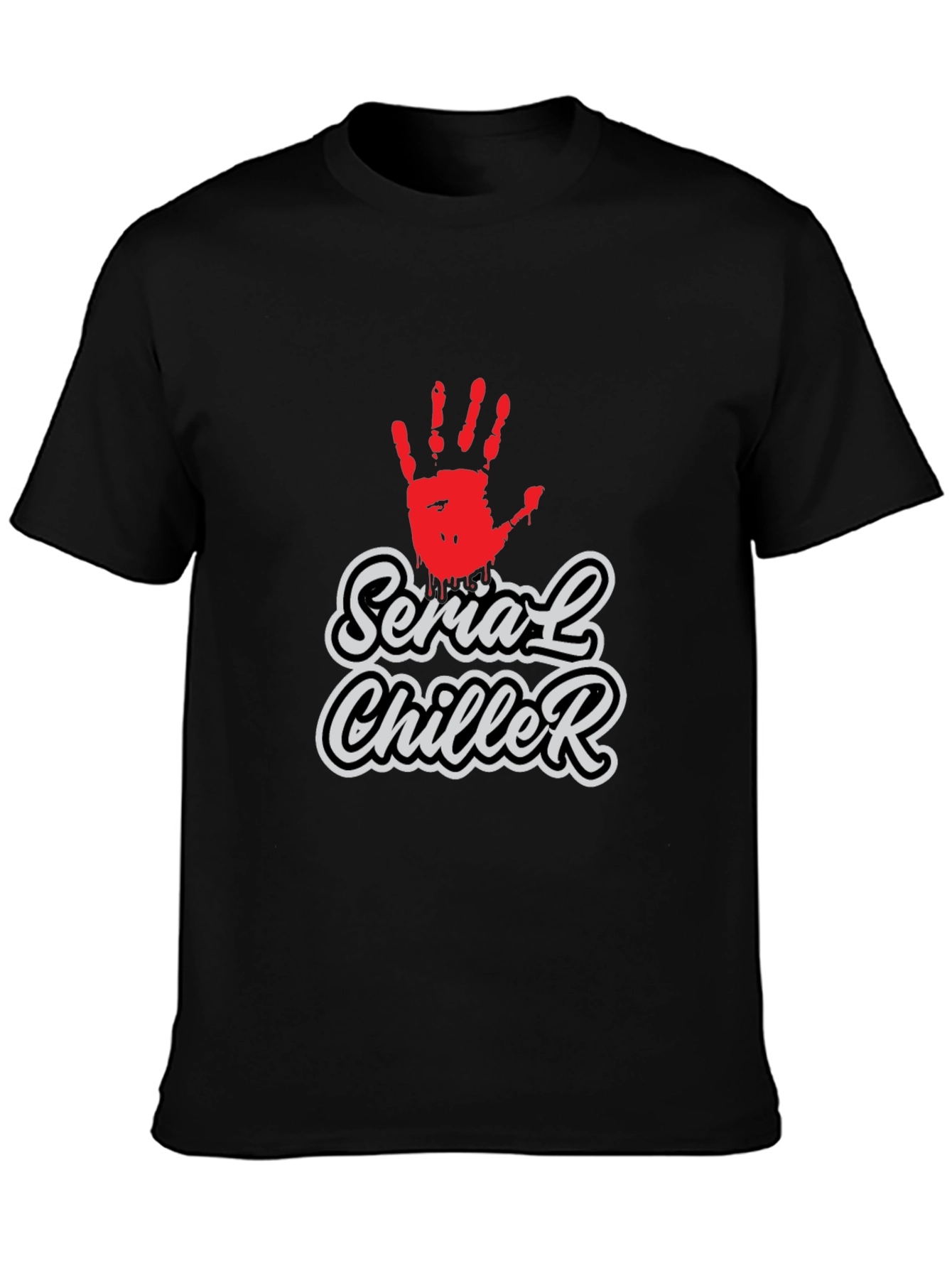 Serial Chiller Graphic Print Black T-Shirt