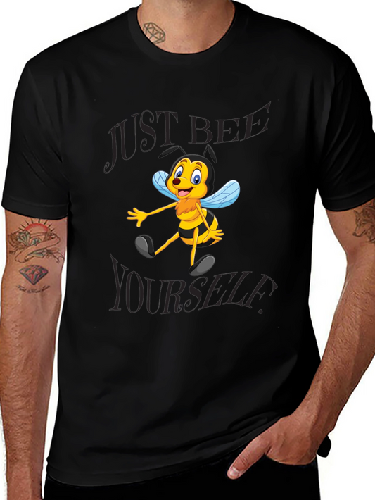 Just Bee Yourself T-Shirt - Black Cotton Blend