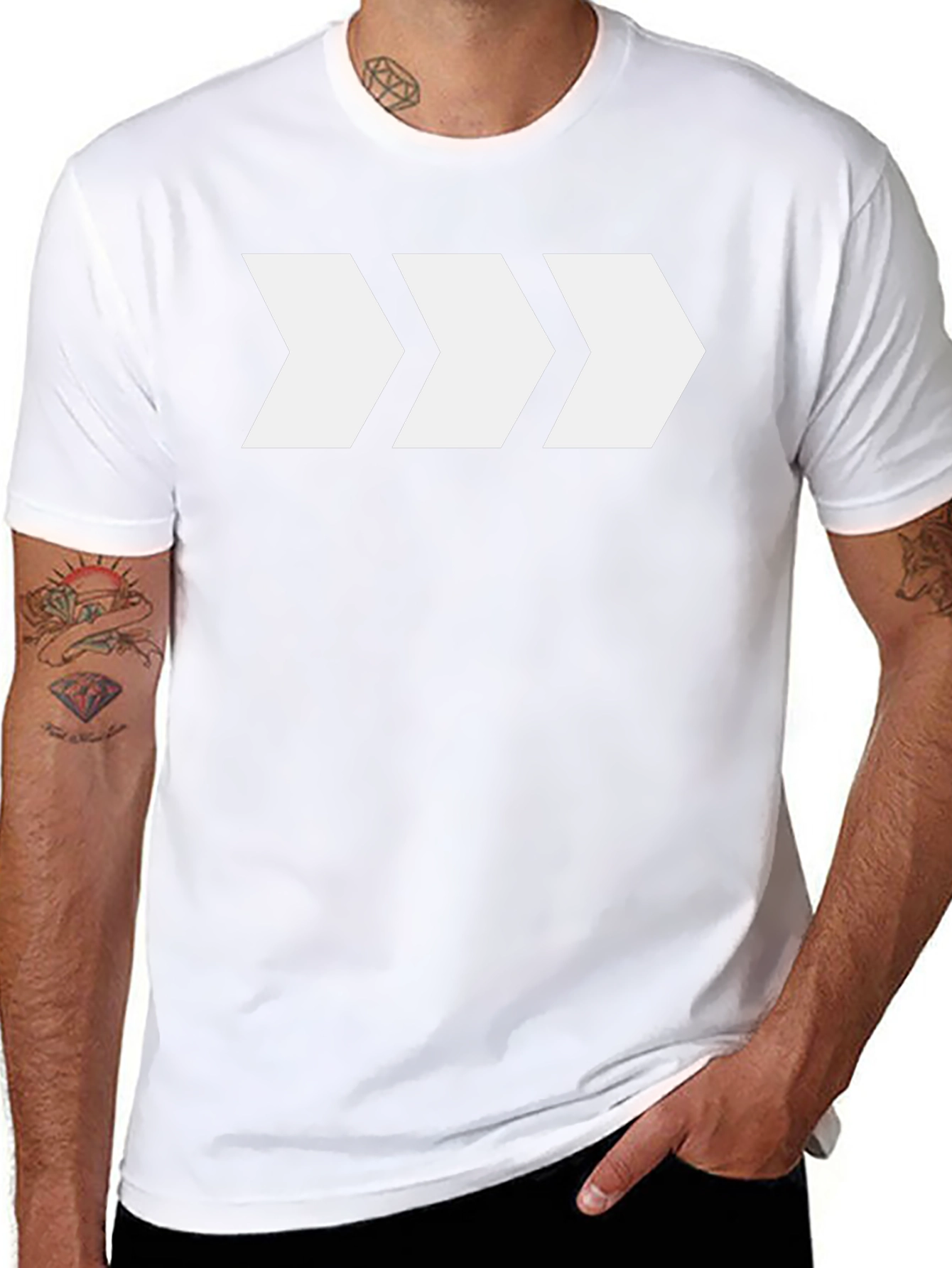 Modern Arrow Graphic Tee - Black Cotton
